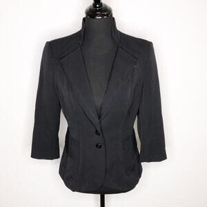 White House Black Market WHBM black button front blazer size 6